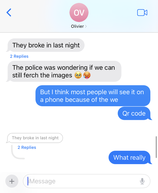 Screenshot of chat with curator